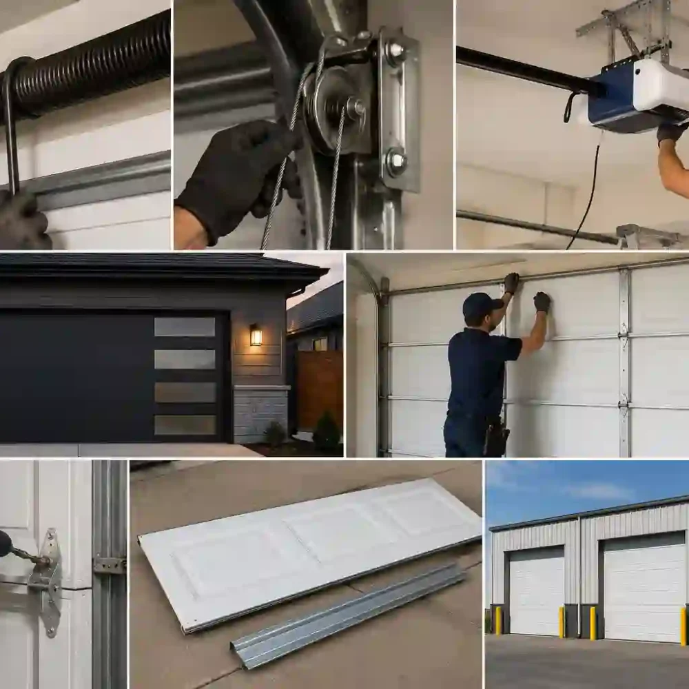 Garage Door Services Collage – Repair, Installation & Maintenance