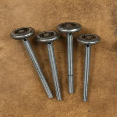 Premium galvanized steel garage door rollers designed for high-cycle commercial and residential doors.